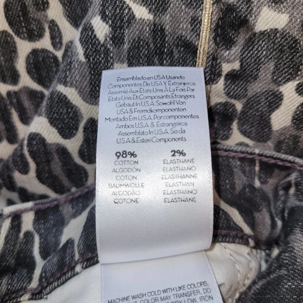 MOTHER Black and White Animal Print Skirt